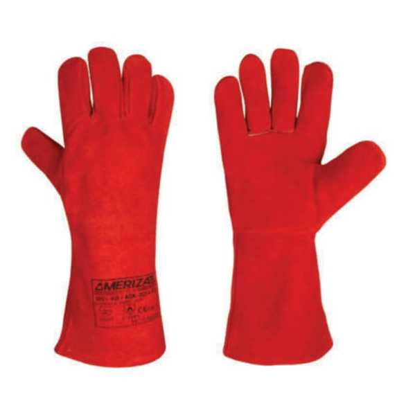 Distributor of Ameriza 1001-RD/ASK-2014 RD Red Leather Welding Gloves in UAE