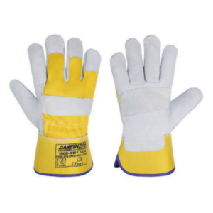 Distributor of Ameriza 1009-YW/1034 Patch Palm Leather Rigger Gloves in UAE