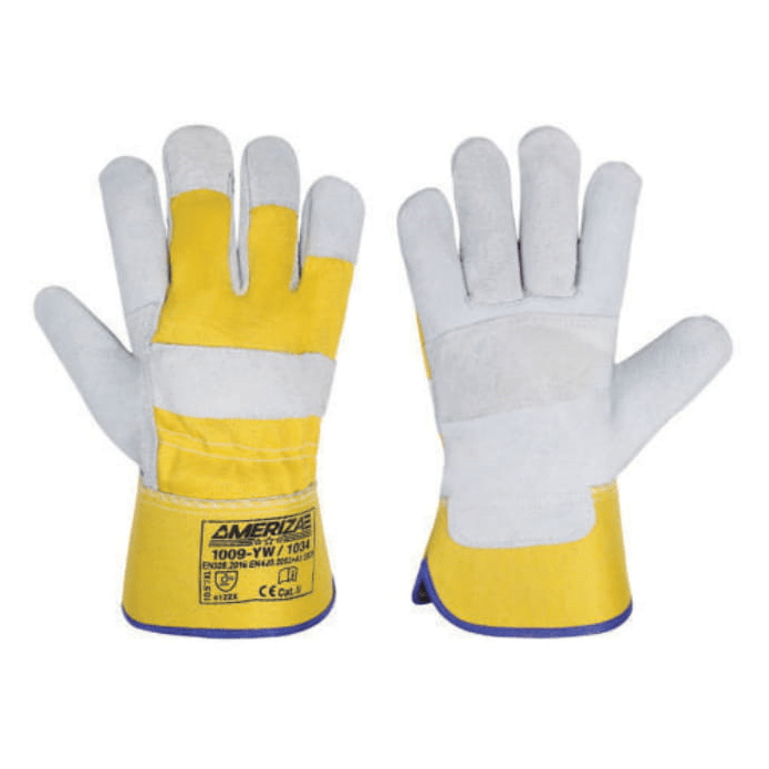 Distributor of Ameriza 1009-YW/1034 Patch Palm Leather Rigger Gloves in UAE