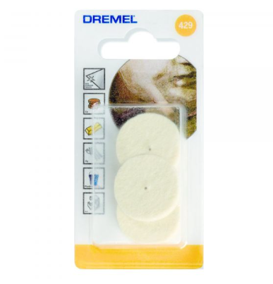 Distributor of Dremel 26150429JA 429 Felt Polishing Wheel 25.4mm in UAE