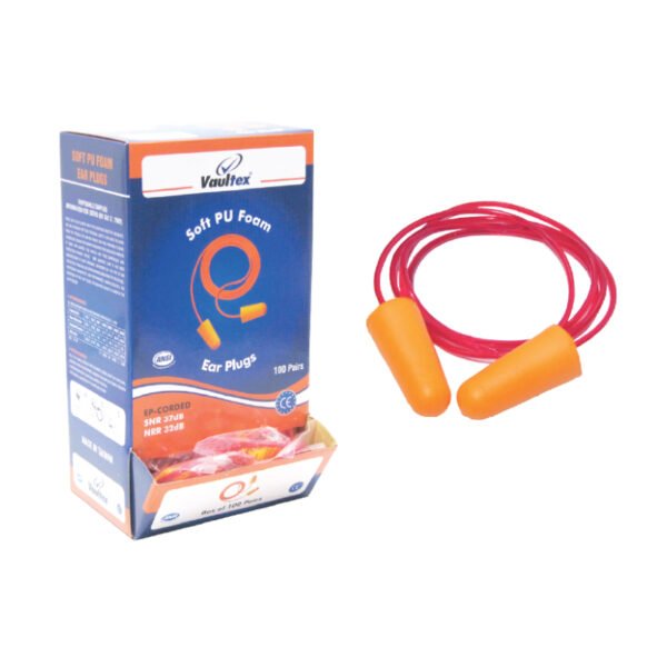 Distributor of Vaultex Soft PU Foam Corded Ear Plugs in UAE